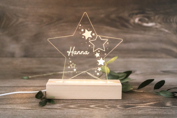 Lampe / Nachtlicht Stern -personalisiert-